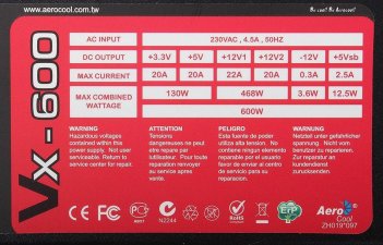 AeroCool VX600 600W