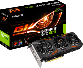 GIGABYTE GeForce GTX 1070 1620Mhz PCI-E 3.0 8192Mb 8008Mhz 256 bit DVI HDMI HDCP