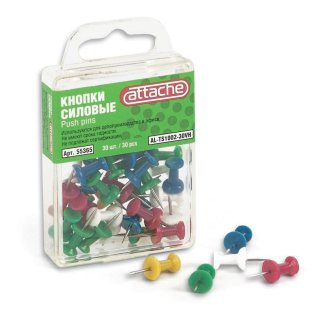 Кнопки силовые Attache ассорти (11 мм, 30 штук в упаковке)