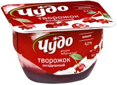 Десерт творожный Чудо творожок воздушный Вишня 4,2%, 100г
