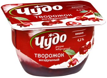Десерт творожный Чудо творожок воздушный Вишня 4,2%, 100г