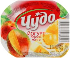 Йогурт \"Чудо\" персик-манго, 2,5% 125г