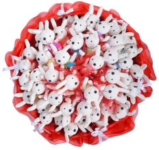 Букет из игрушек Toy Bouquet \"Маленькие зайчата\", цвет: красный, 45 игрушек