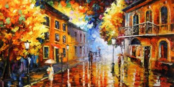 Картина маслом \"Ночной город\"