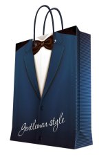 Пакет подарочный Феникс-Презент \"Джентльмен\" 18х10х23 см