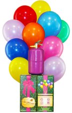 Баллон с гелием + 10 шариков и 10 лент