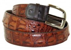 Коричневый ремень из кожи крокодила (спина)
