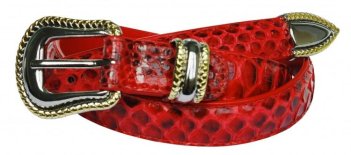 Ремень из кожи питона с оригинальной пряжкой