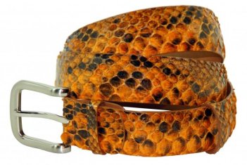 Разноцветные ремни из кожи питона